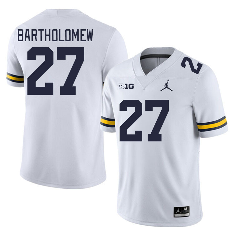 Michigan Wolverines #27 Christian Bartholomew College Football Jerseys Stitched Sale-White